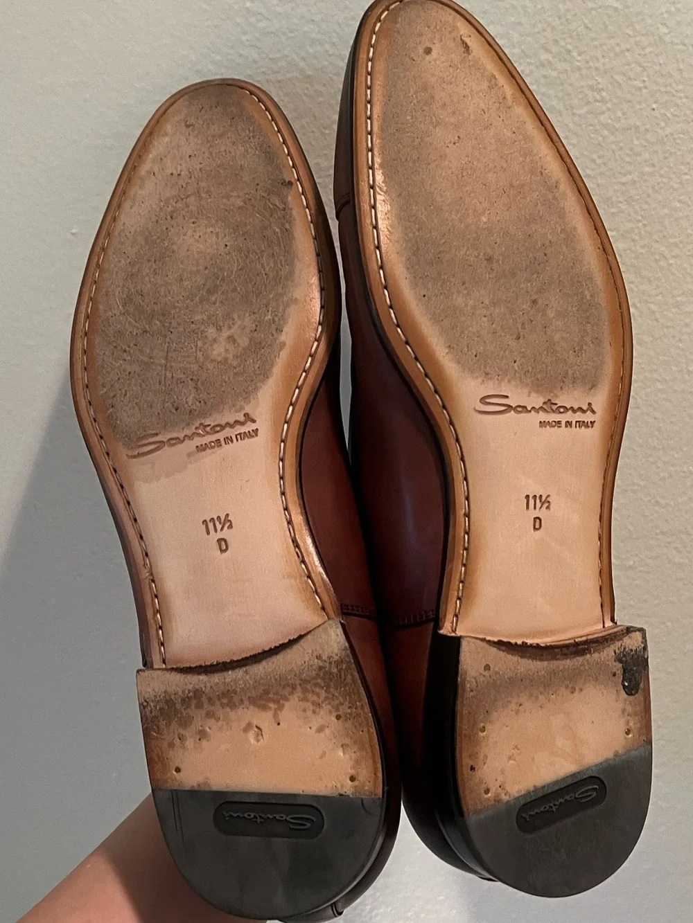 Santoni Men’s Darian-2 Brown Leather Cap-Toe Derby Oxfords Size 11.5